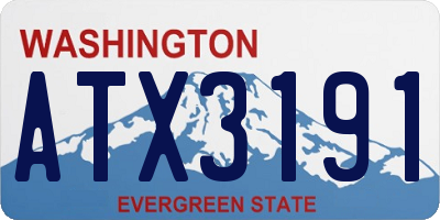 WA license plate ATX3191