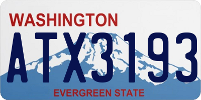 WA license plate ATX3193