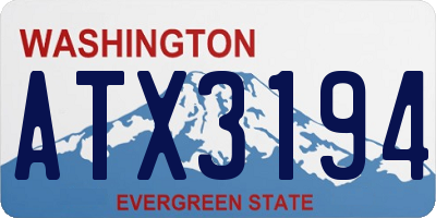 WA license plate ATX3194