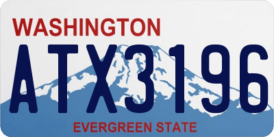 WA license plate ATX3196