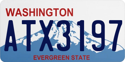 WA license plate ATX3197
