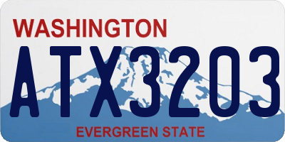 WA license plate ATX3203