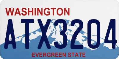 WA license plate ATX3204