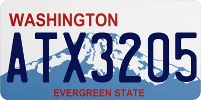 WA license plate ATX3205