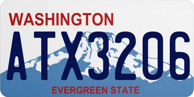 WA license plate ATX3206