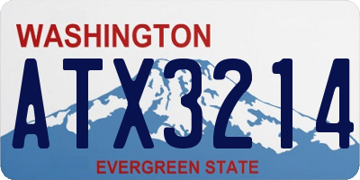 WA license plate ATX3214
