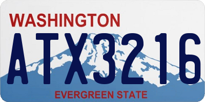 WA license plate ATX3216