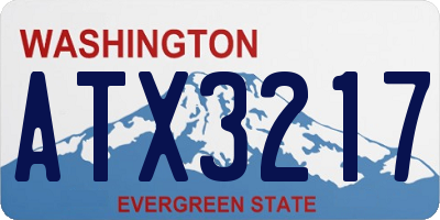 WA license plate ATX3217