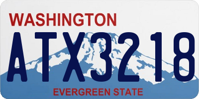 WA license plate ATX3218