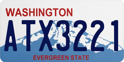 WA license plate ATX3221