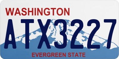 WA license plate ATX3227