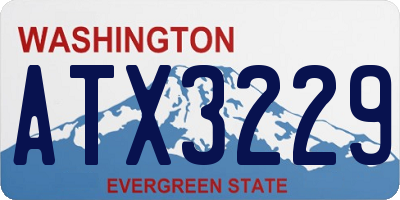 WA license plate ATX3229