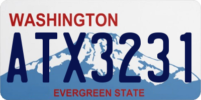 WA license plate ATX3231