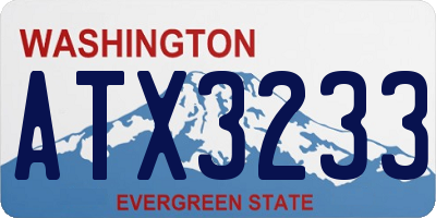 WA license plate ATX3233