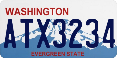 WA license plate ATX3234