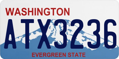 WA license plate ATX3236