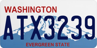WA license plate ATX3239