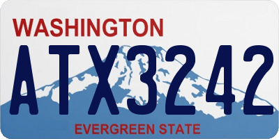 WA license plate ATX3242