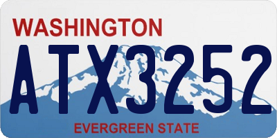 WA license plate ATX3252
