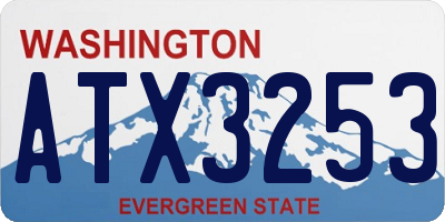WA license plate ATX3253