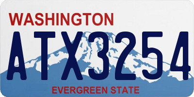 WA license plate ATX3254