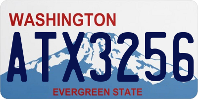 WA license plate ATX3256