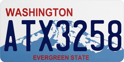 WA license plate ATX3258