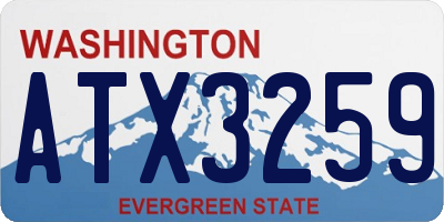 WA license plate ATX3259