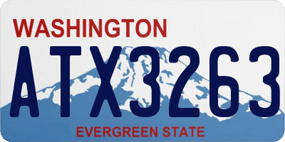 WA license plate ATX3263