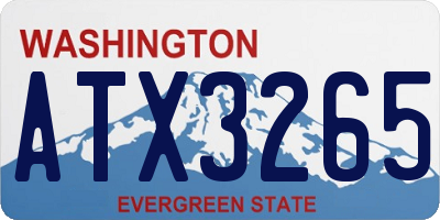 WA license plate ATX3265