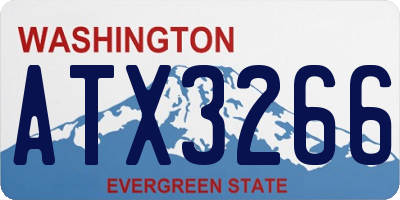 WA license plate ATX3266