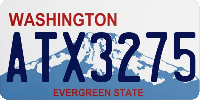 WA license plate ATX3275