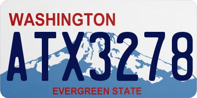 WA license plate ATX3278