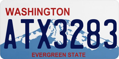 WA license plate ATX3283