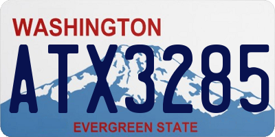 WA license plate ATX3285