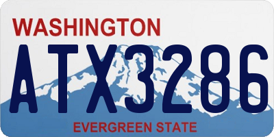 WA license plate ATX3286
