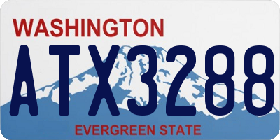 WA license plate ATX3288