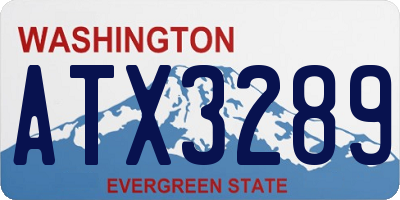 WA license plate ATX3289