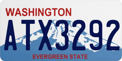 WA license plate ATX3292