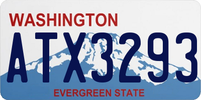 WA license plate ATX3293
