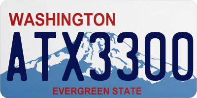 WA license plate ATX3300