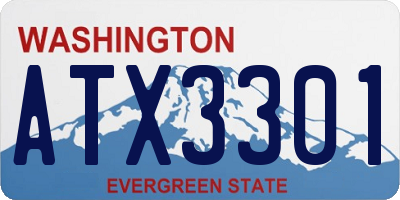 WA license plate ATX3301