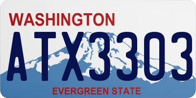 WA license plate ATX3303