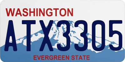 WA license plate ATX3305