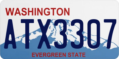 WA license plate ATX3307