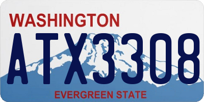 WA license plate ATX3308