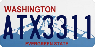 WA license plate ATX3311
