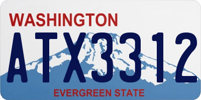 WA license plate ATX3312