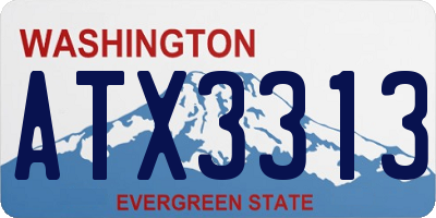 WA license plate ATX3313