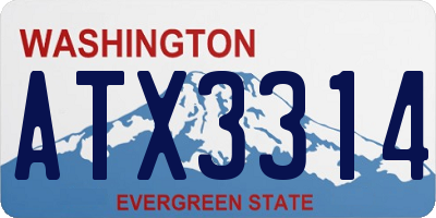 WA license plate ATX3314